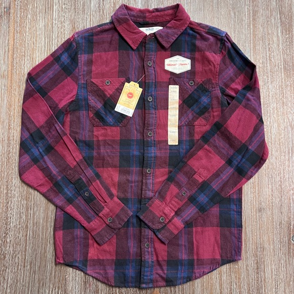Urban Pipeline Kids Boys XL Plaid Flannel Shirt‎ Long Sleeve Button Up New - Picture 2 of 10